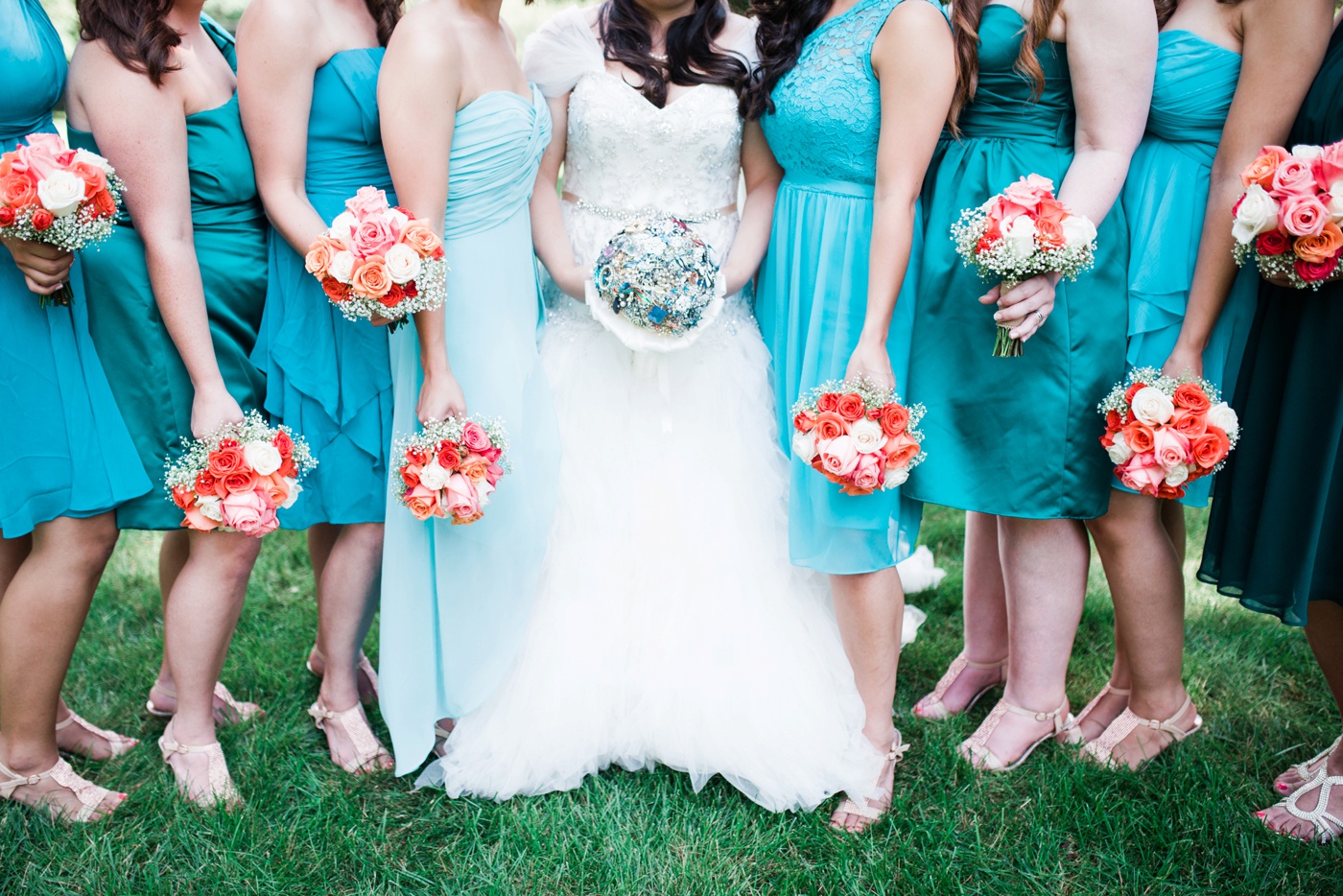 Teal Aqua Blue Bridesmaid Dresses photo