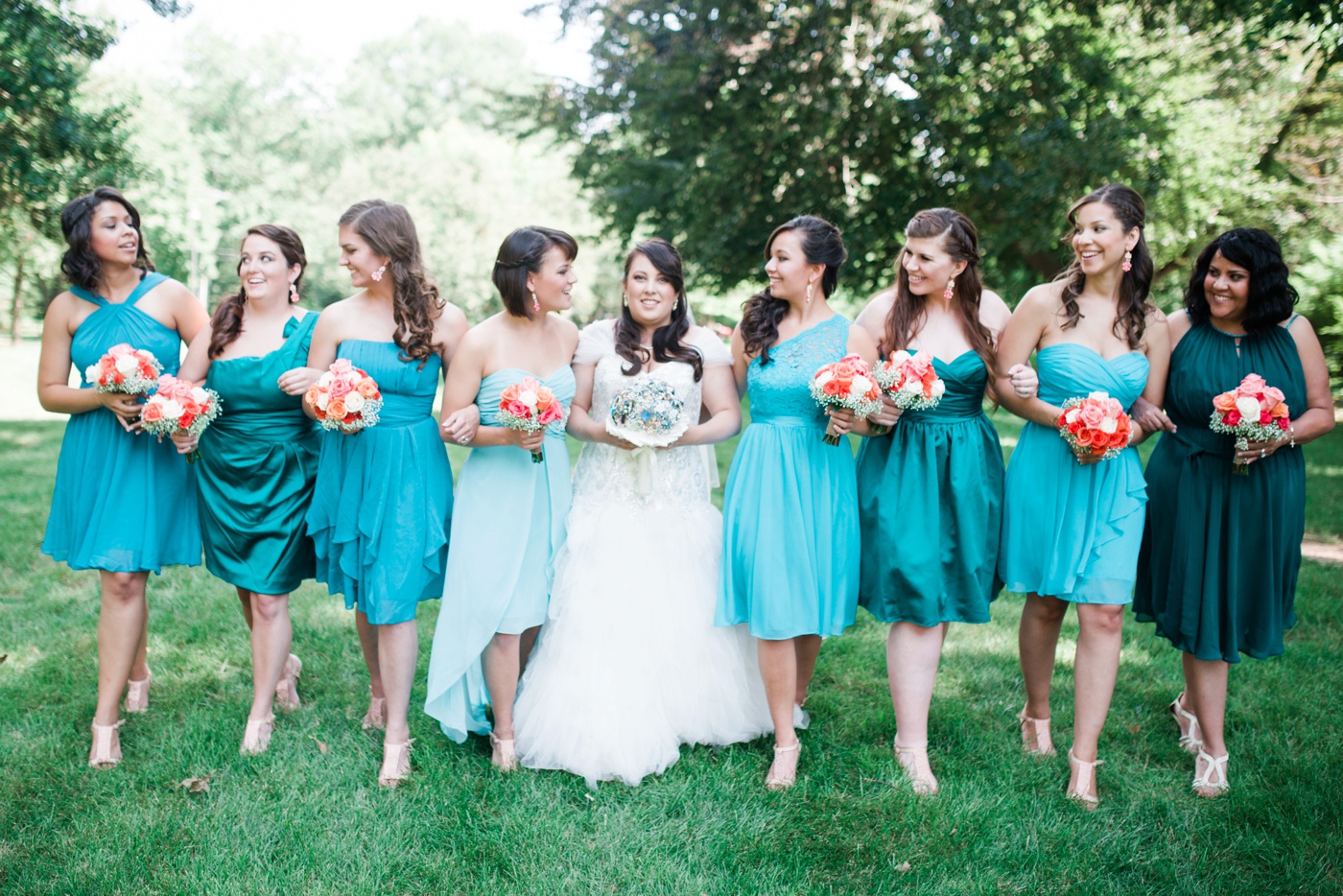 Teal Aqua Blue Bridesmaid Dresses photo