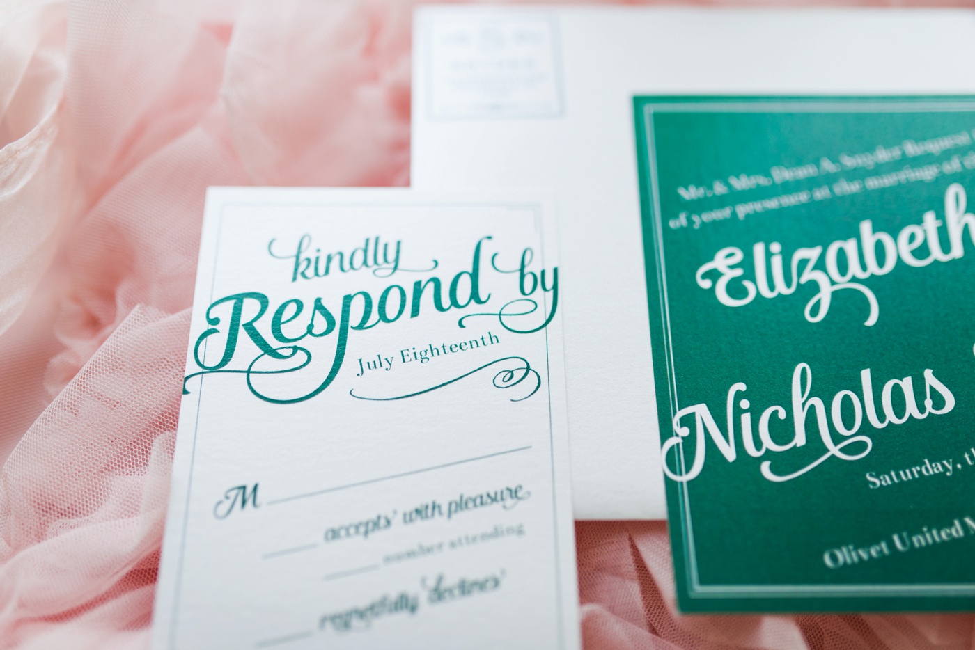 Emerald Green Wedding Invitation Suite - Lexis Louisa Graphic Design photo