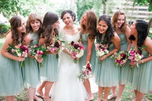 J Crew Dusty Shale Bridesmaid Dresses - Chicory Florals - Alison Dunn Photography photo