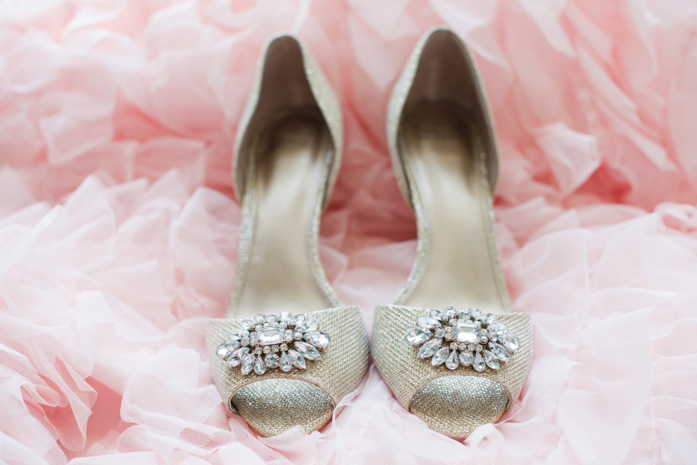 Badgley Mischka Gold Wedding Shoes photo