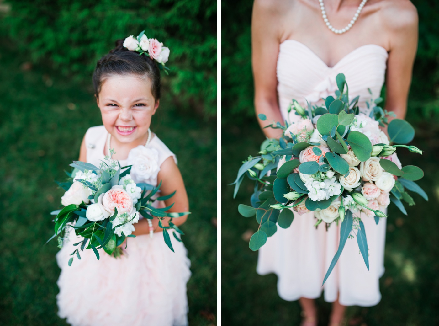 Blush Pink Bill Levkoff Bridesmaid Dresses - Petals with Style Flowers photo