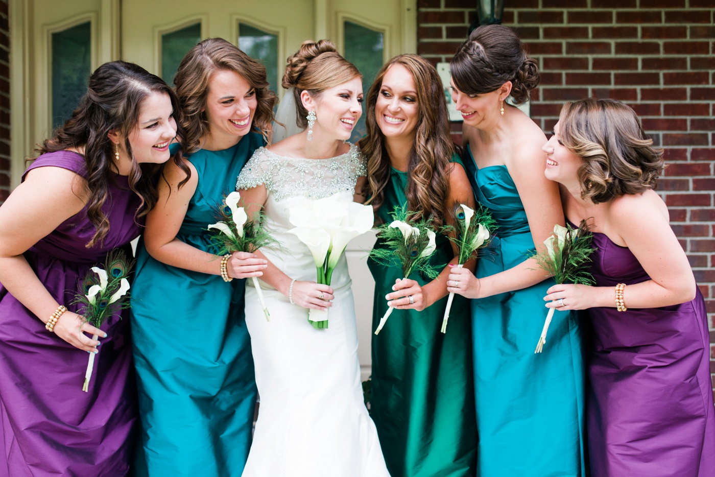 Jewel Toned Mixed Bridesmaid Dresses photo