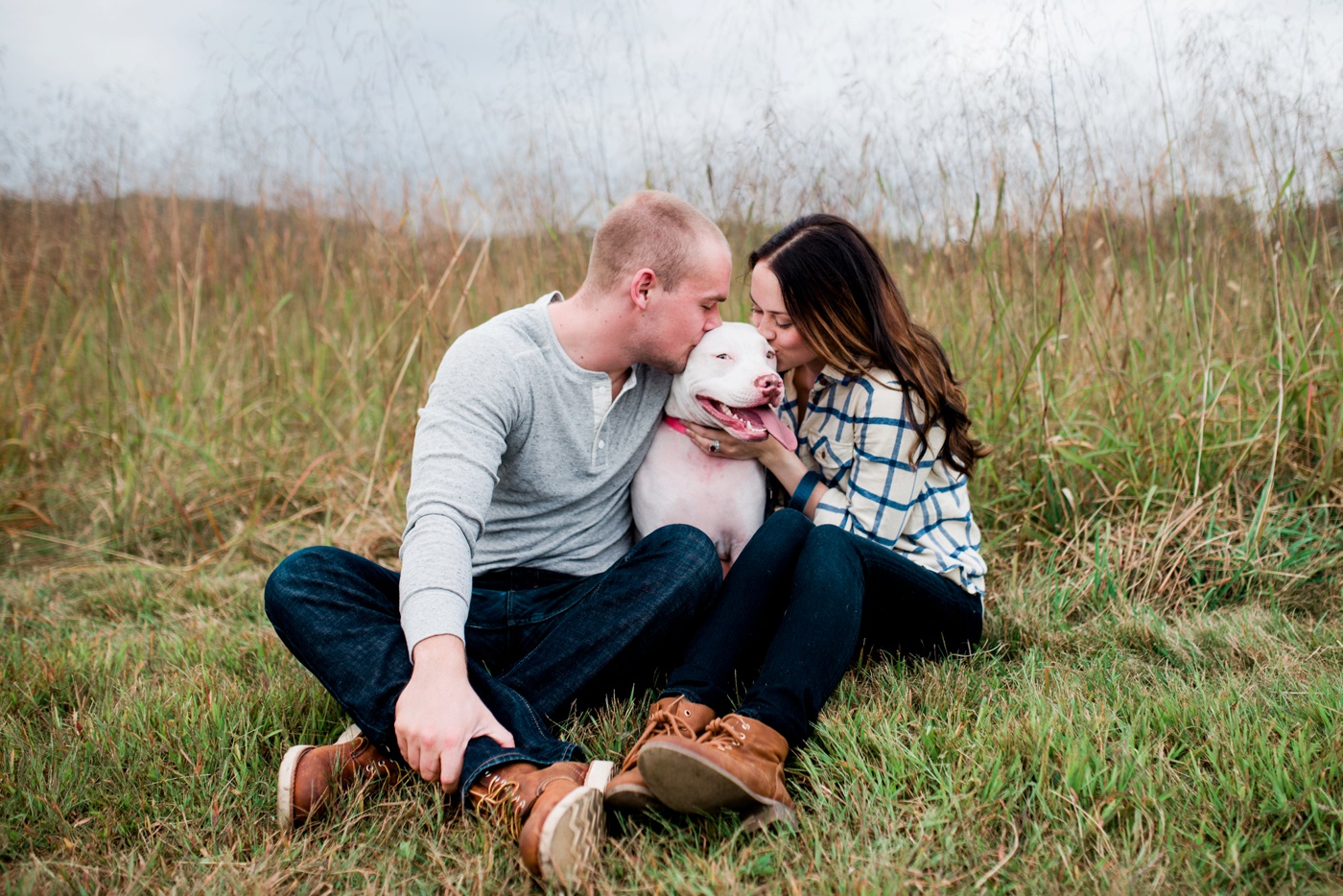 White Pit Bull Mix - Valley Forge National Park Anniversary Session - Philadelpha Pennsylvania Portrait Photographer - Alison Dunn Photography photo