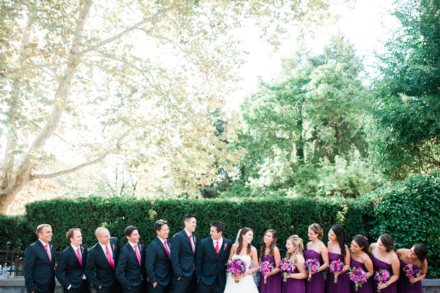 56 - Purple Floor Length Donna Morgan Bridesmaid Dress - A Garden Party Florist photo