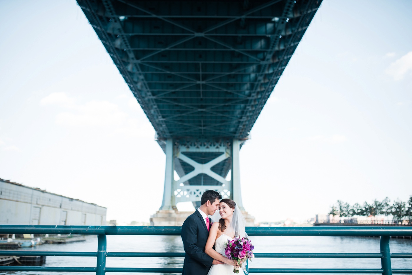 Ben Franklin Bridge - Race Street Pier - Philadelphia Wedding Photographer photo