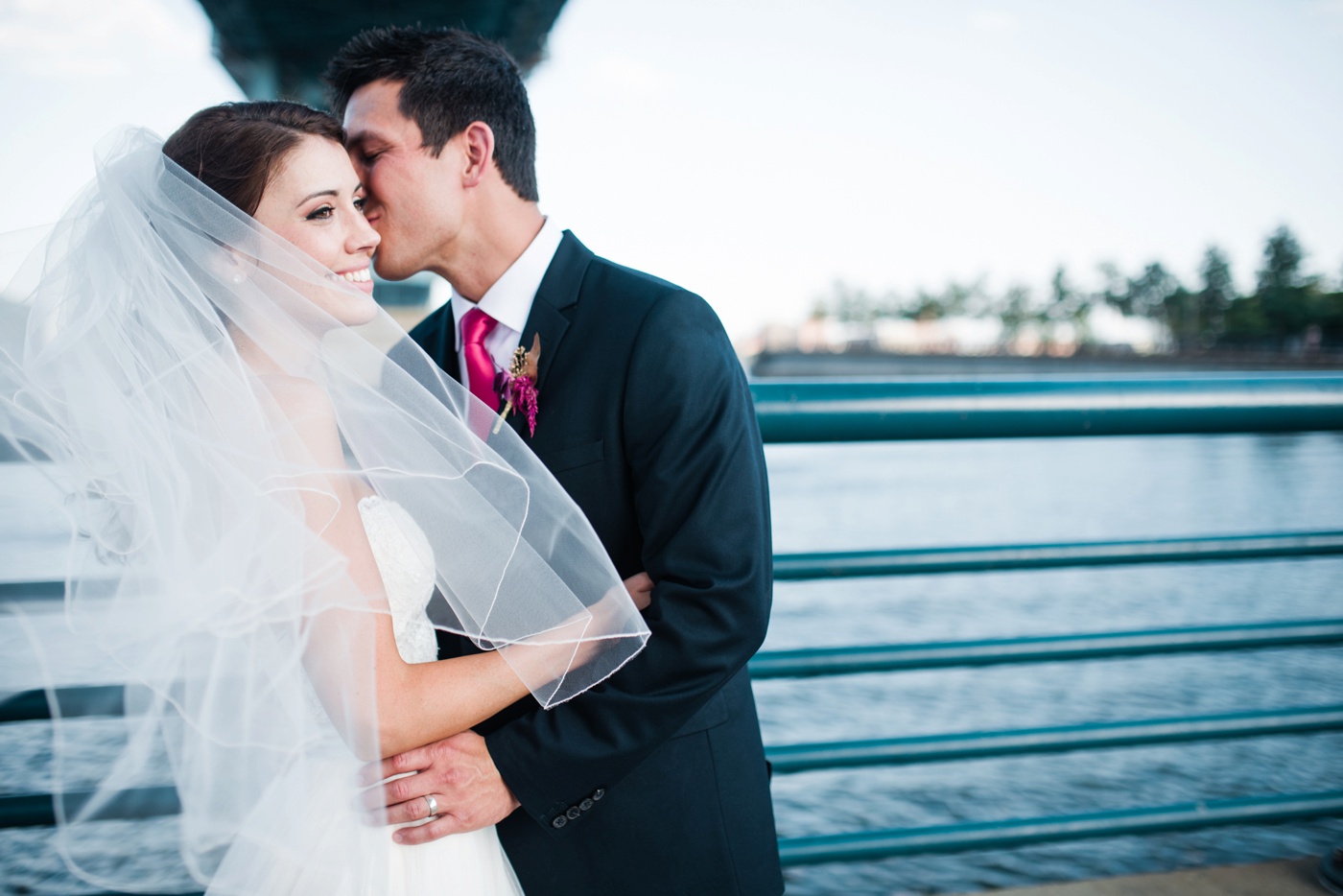 Ben Franklin Bridge - Race Street Pier - Philadelphia Wedding Photographer photo