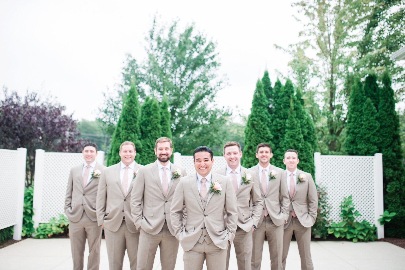 JC Penney Tan Groomsmen Suits photo