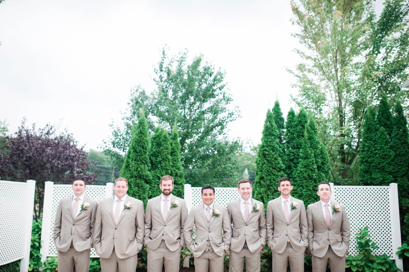 JC Penney Tan Groomsmen Suits photo