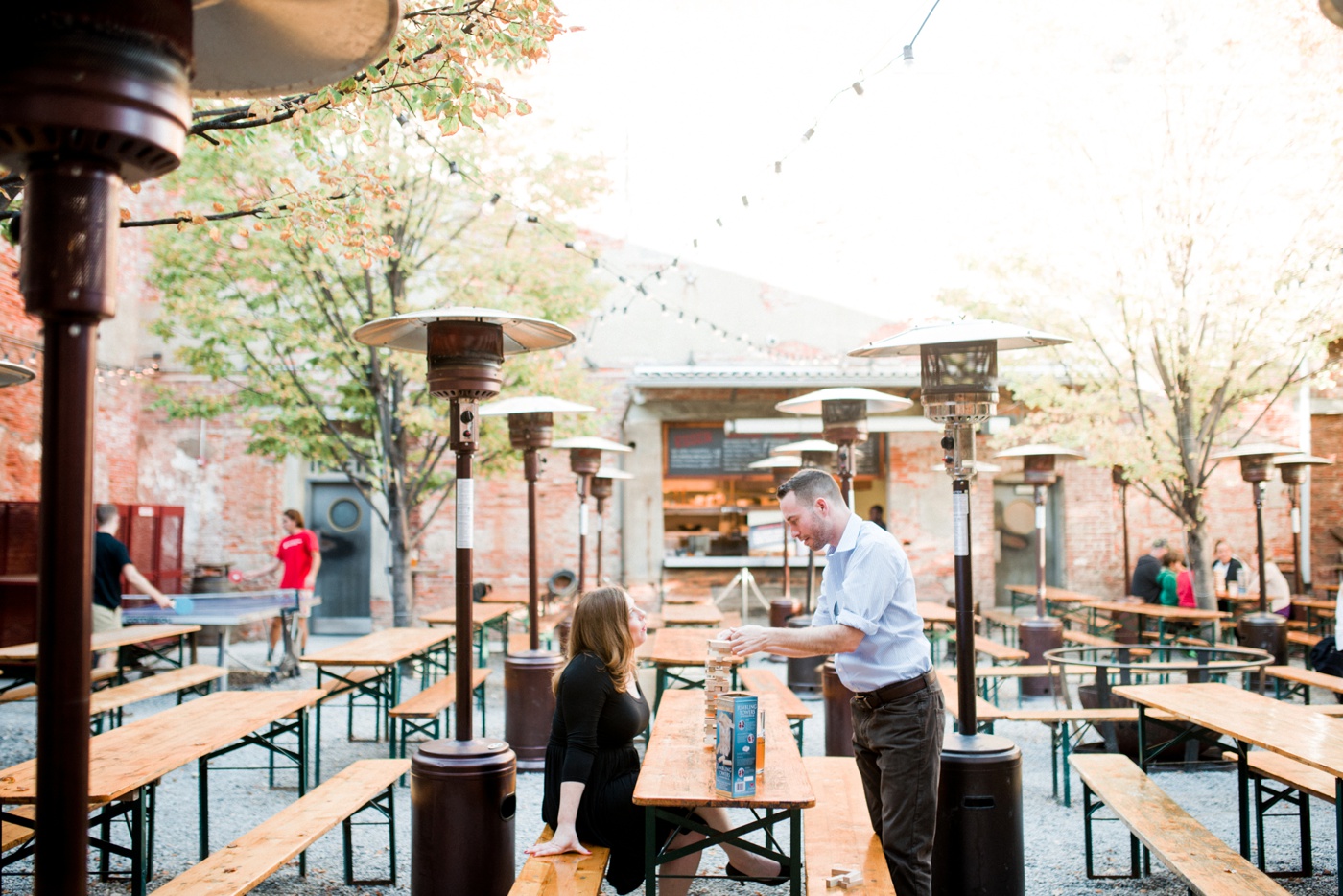 Rachael + Paul - Frankford Hall German Beer Garden - Fishtown Philadelphia Engagement Session - Alison Dunn Photography photo