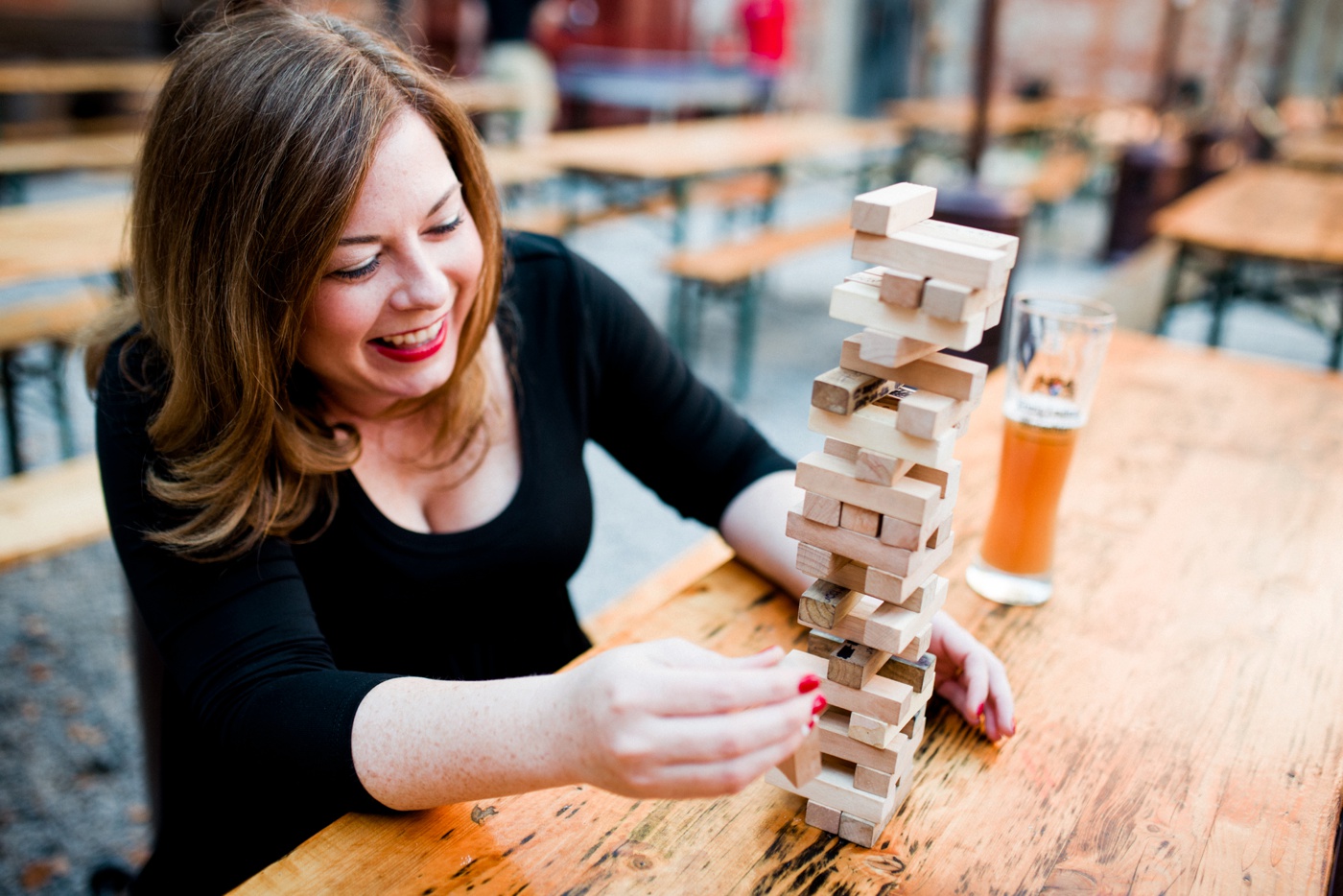 Rachael + Paul - Frankford Hall German Beer Garden - Fishtown Philadelphia Engagement Session - Alison Dunn Photography photo