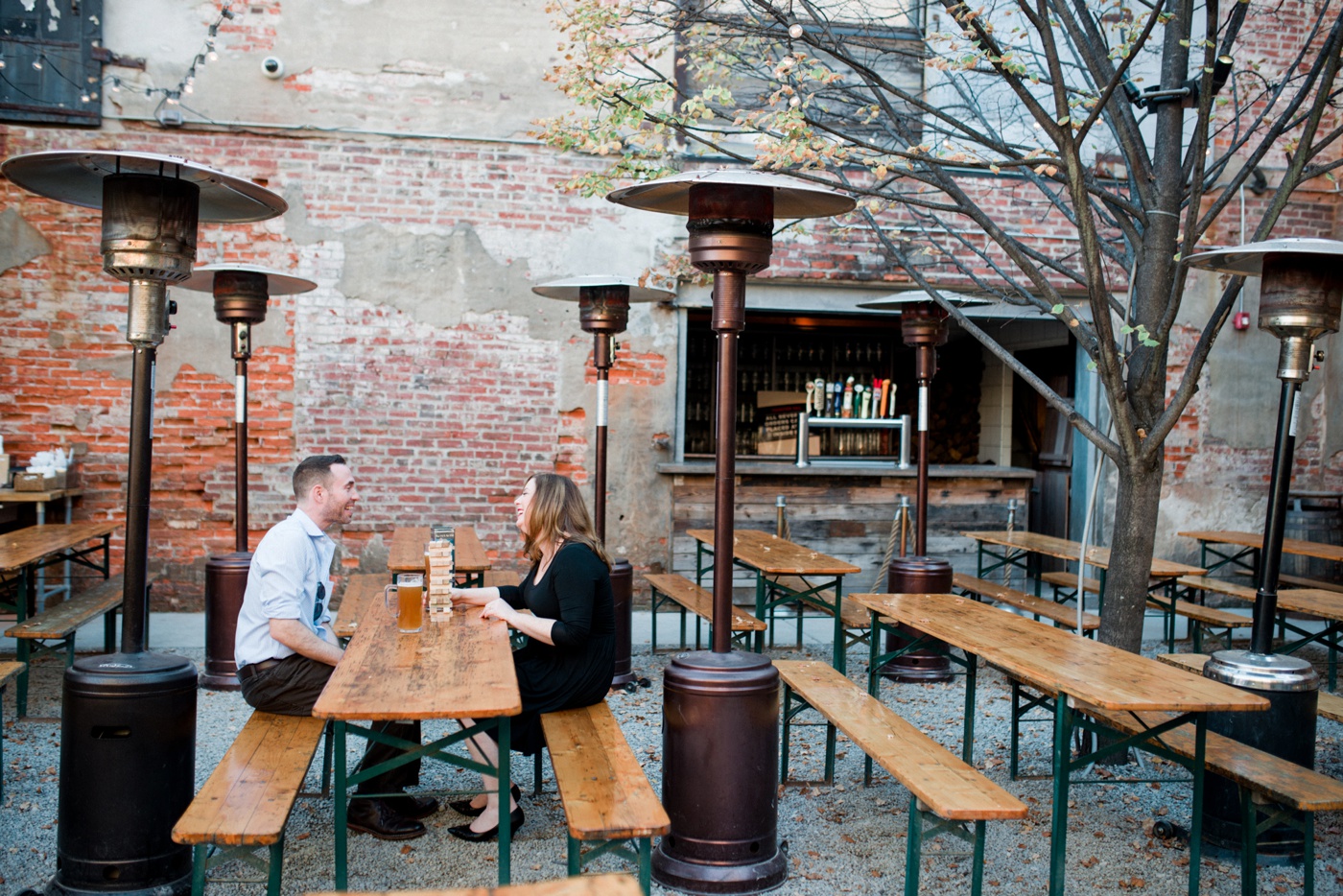 Rachael + Paul - Frankford Hall German Beer Garden - Fishtown Philadelphia Engagement Session - Alison Dunn Photography photo