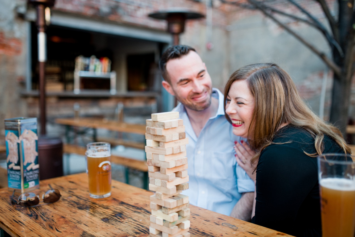 Rachael + Paul - Frankford Hall German Beer Garden - Fishtown Philadelphia Engagement Session - Alison Dunn Photography photo