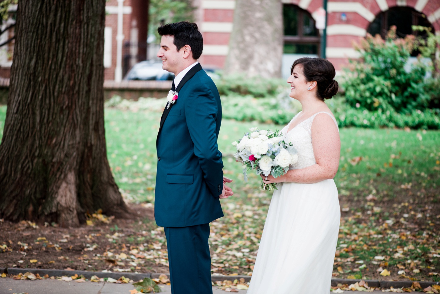 Washington Square Park Philadelphia Wedding First Look - Alison Dunn Photography photo