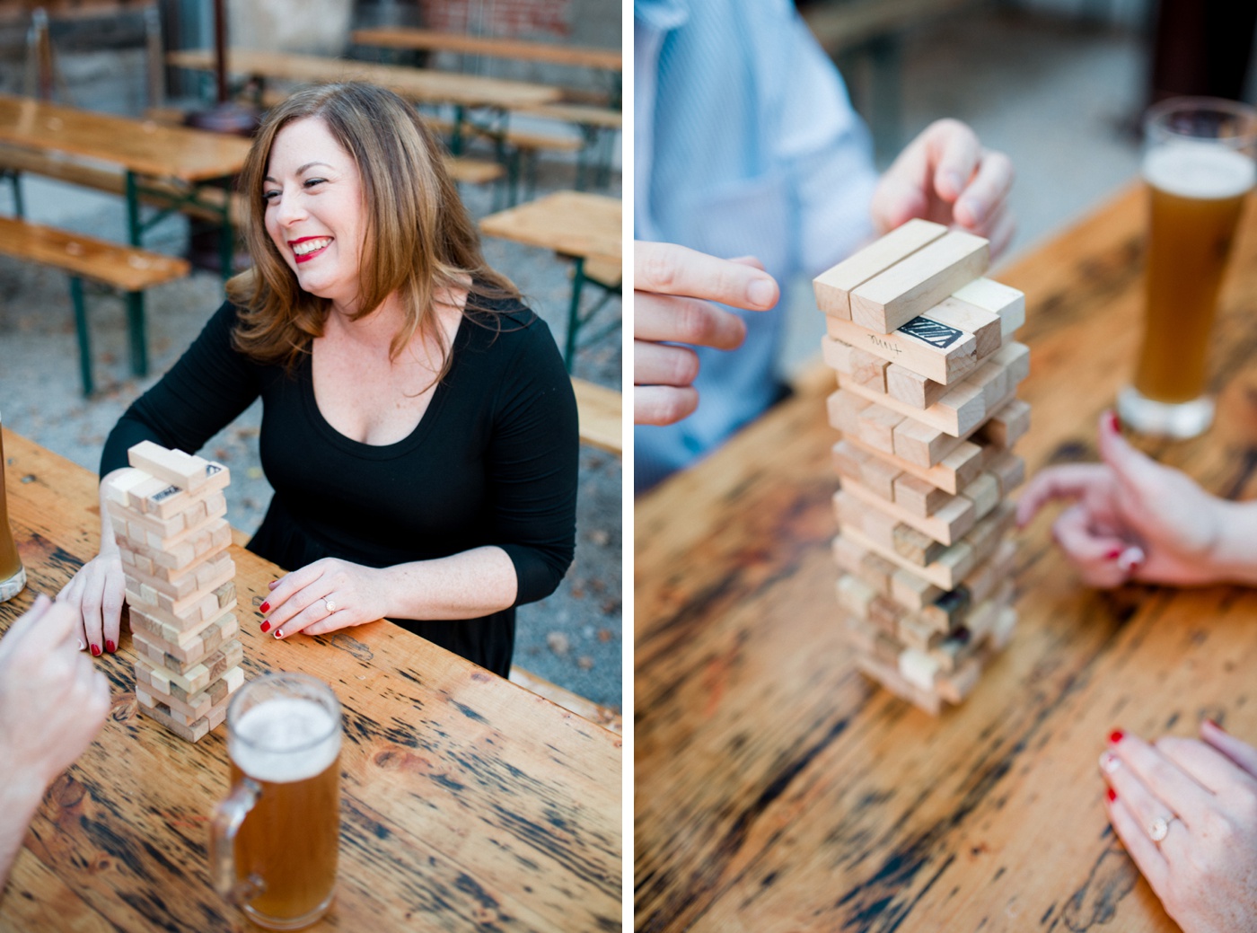 Rachael + Paul - Frankford Hall German Beer Garden - Fishtown Philadelphia Engagement Session - Alison Dunn Photography photo