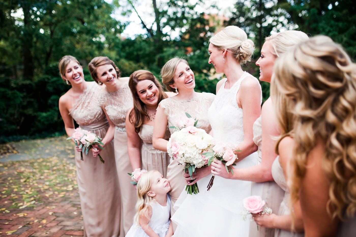 Tan Jim Hjelm Floor Length Bridesmaid Dresses - Historical Society of Haddonfield New Jersey photo