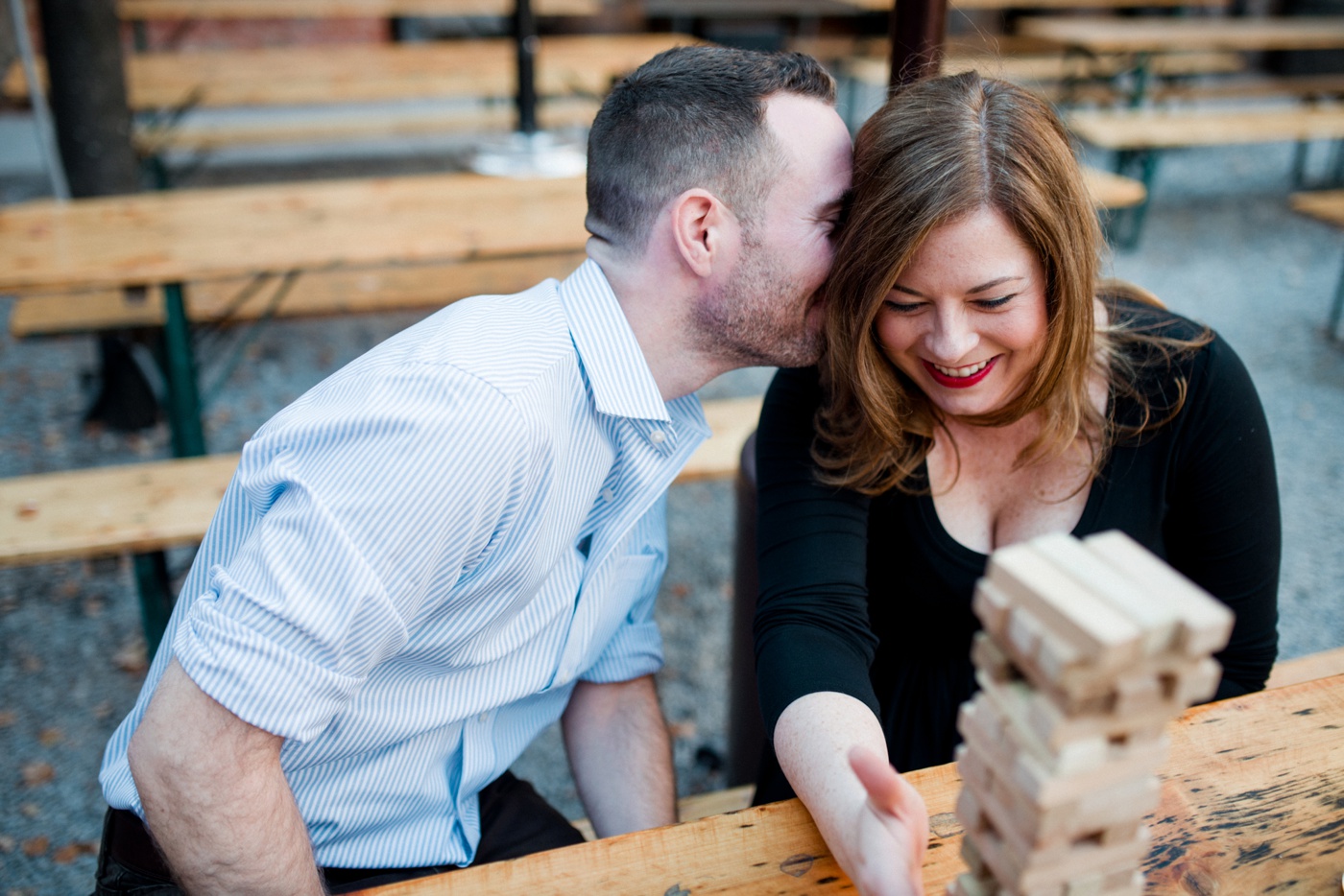 Rachael + Paul - Frankford Hall German Beer Garden - Fishtown Philadelphia Engagement Session - Alison Dunn Photography photo