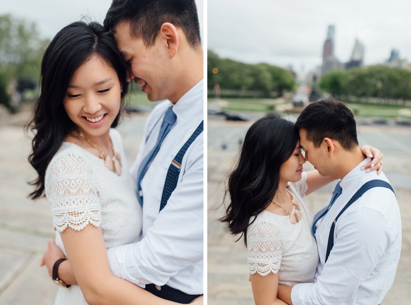 Moon + Nina - Philadelphia Art Museum Engagement Session - Alison Dunn Photography photo