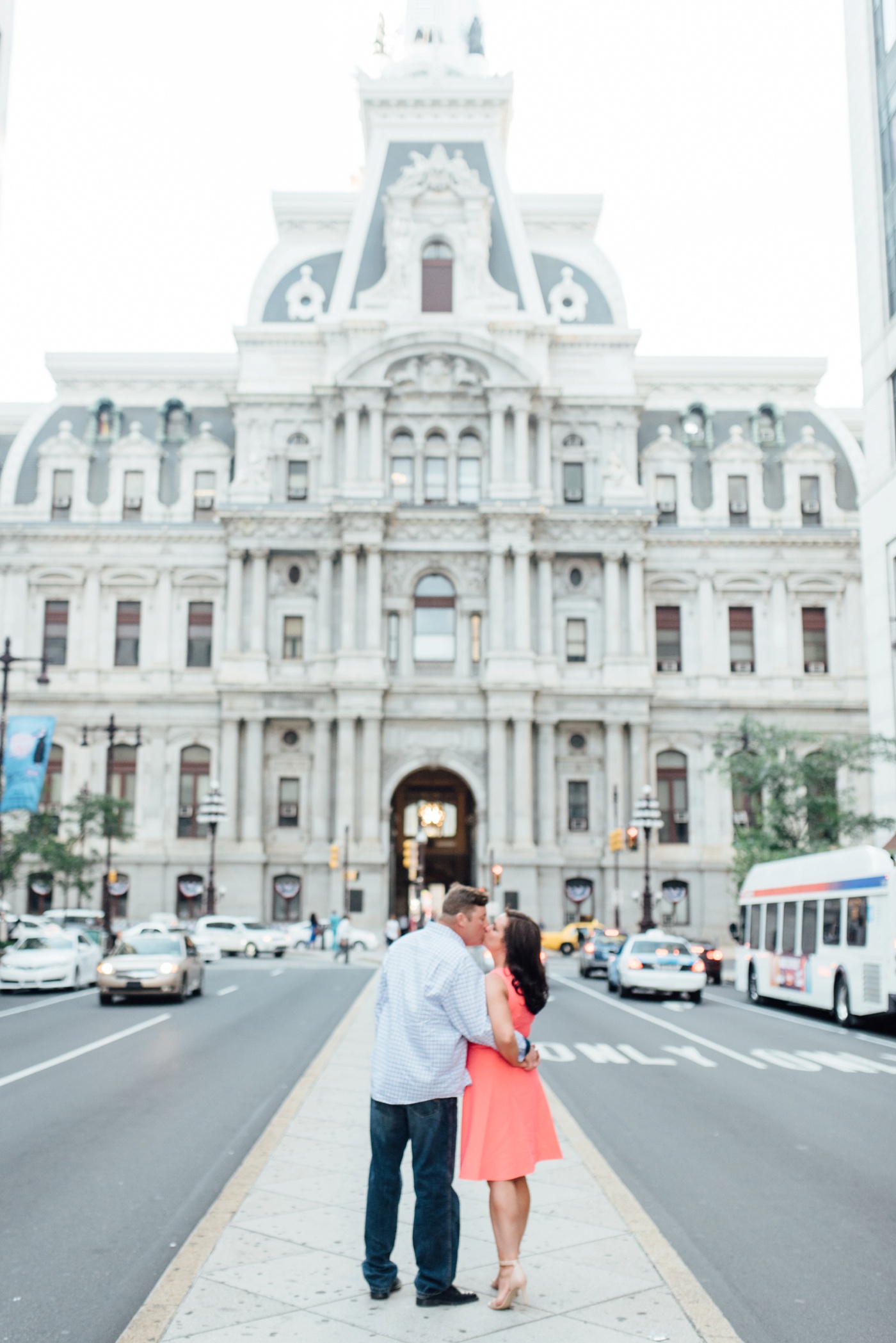 Lisa + Brian - Broad Street - City Hall Philadelphia Engagement Session - Alison Dunn Photography photo