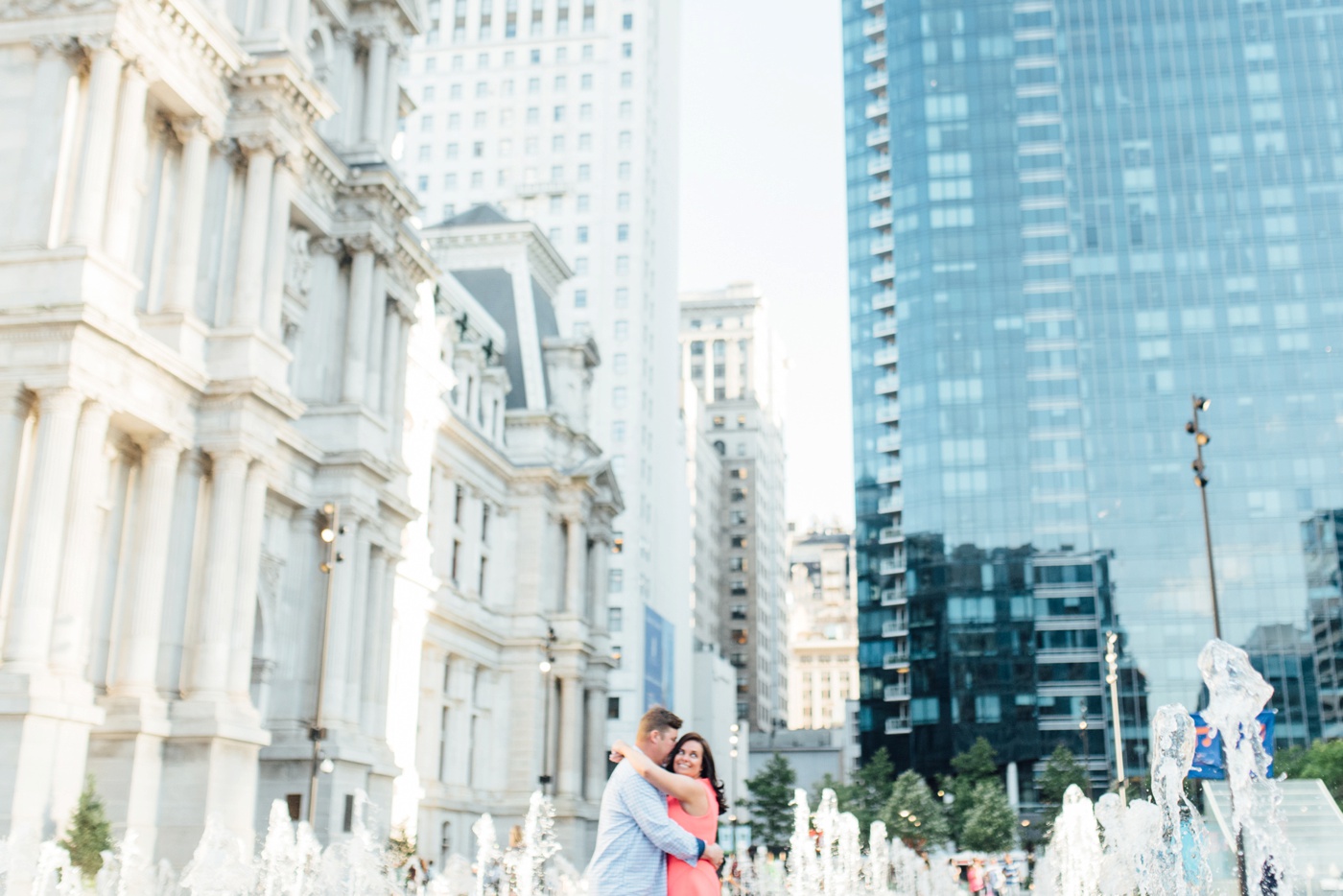 Lisa + Brian - Dilworth Park - City Hall Philadelphia Engagement Session - Alison Dunn Photography photo