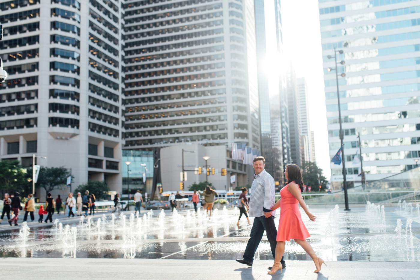 Lisa + Brian - Dilworth Park - City Hall Philadelphia Engagement Session - Alison Dunn Photography photo