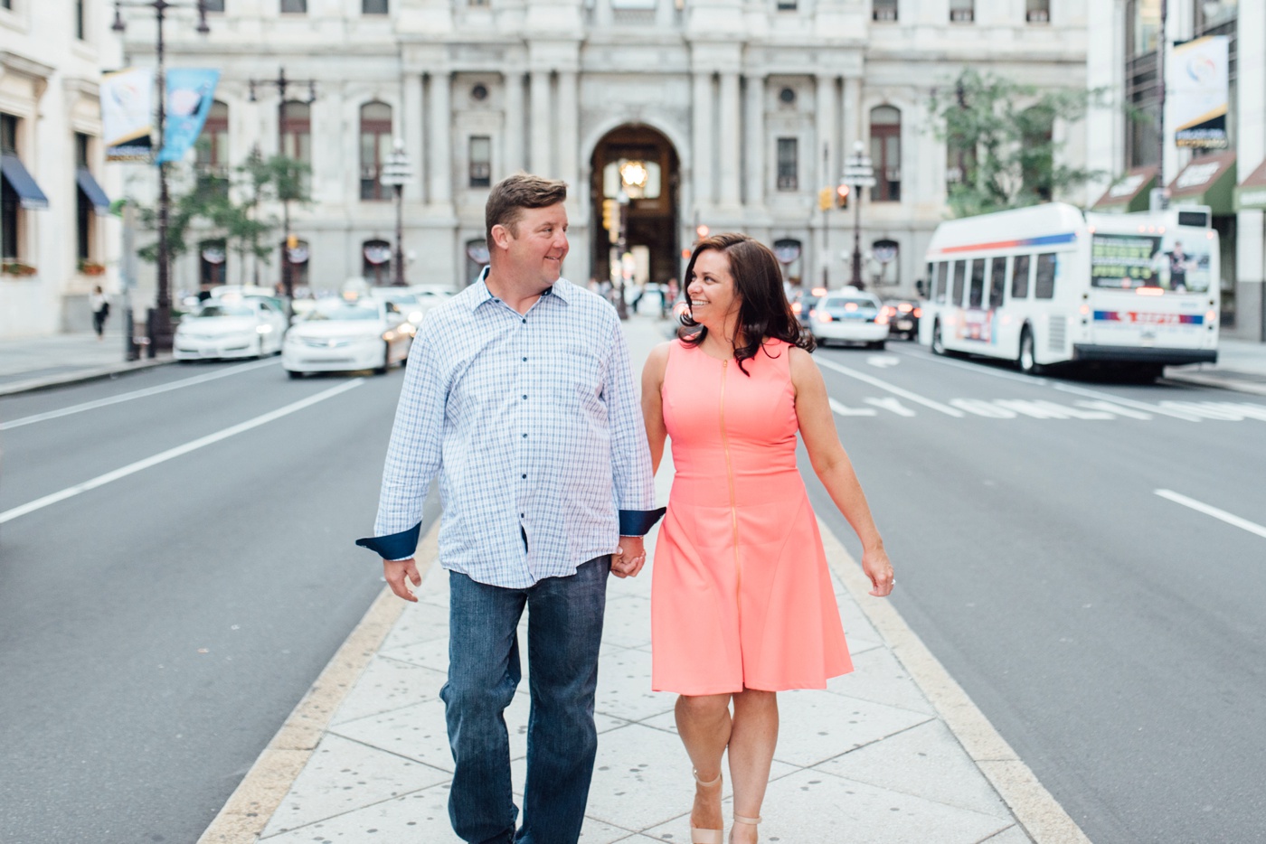Lisa + Brian - Broad Street - City Hall Philadelphia Engagement Session - Alison Dunn Photography photo