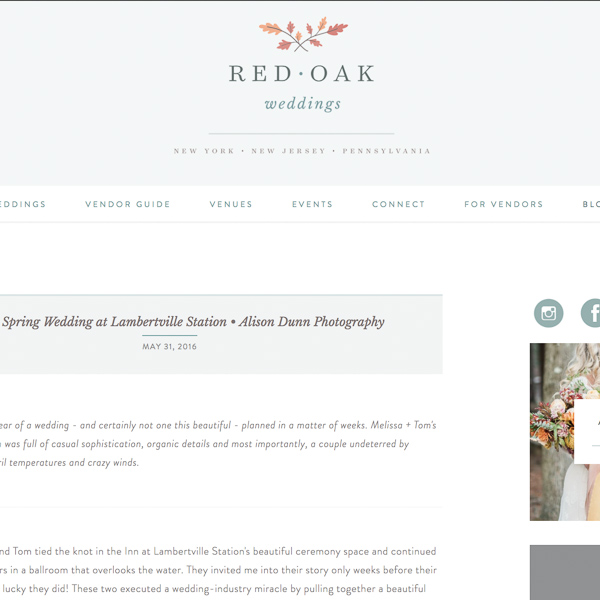 Red Oak Weddings \\ Published