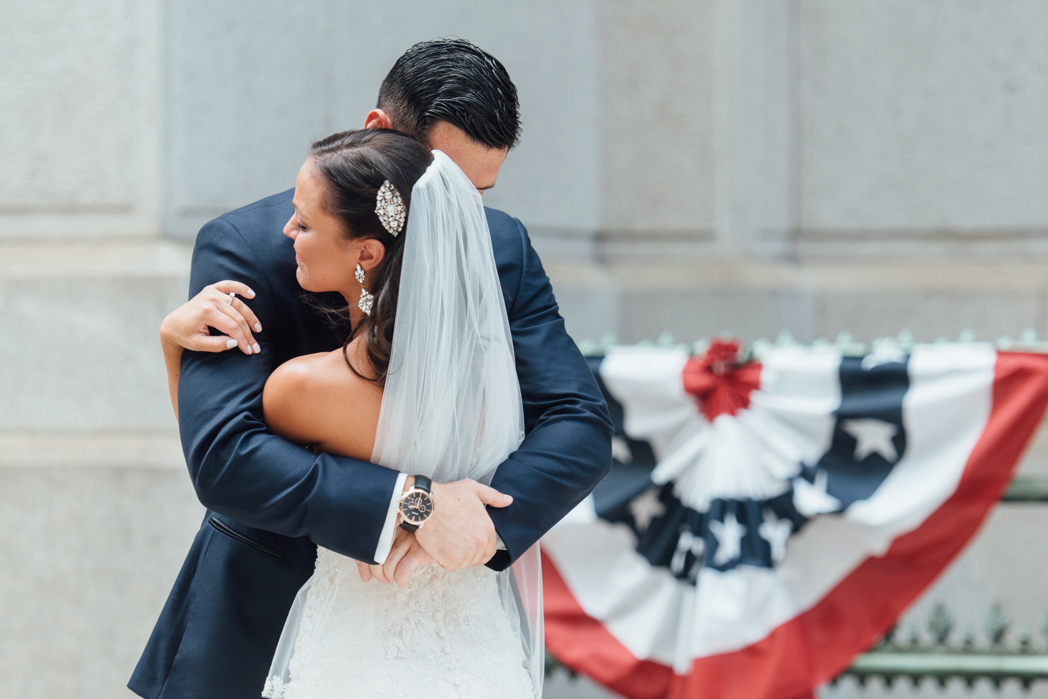 Stephanie + Justin - City Hall First Look - Philadelphia Wedding Photographer - Alison Dunn Photography photo