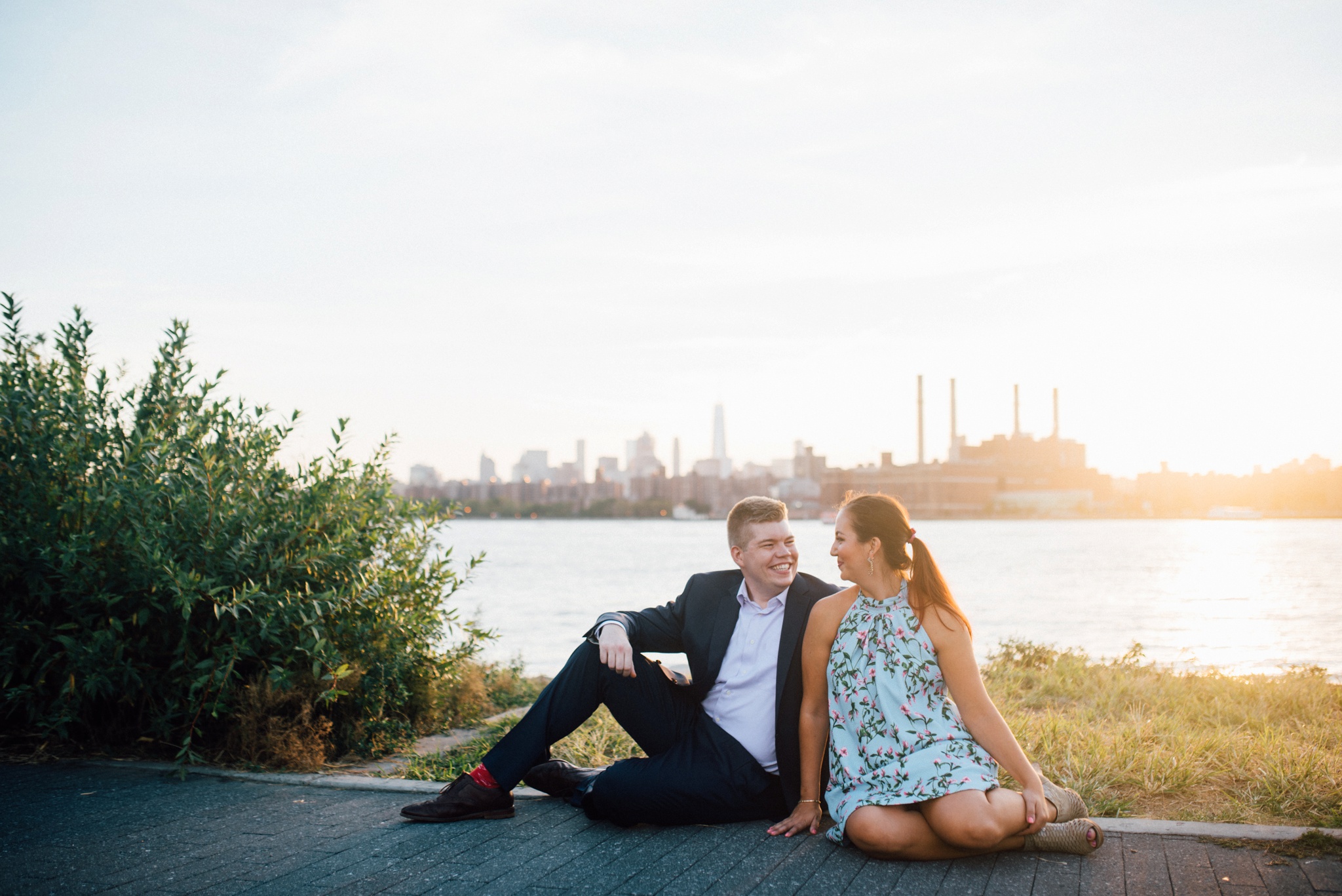 Colleen + Matt - WNYC Transmitter Park - Greenpoint Brooklyn New York Engagement Session - Alison Dunn Photography photo