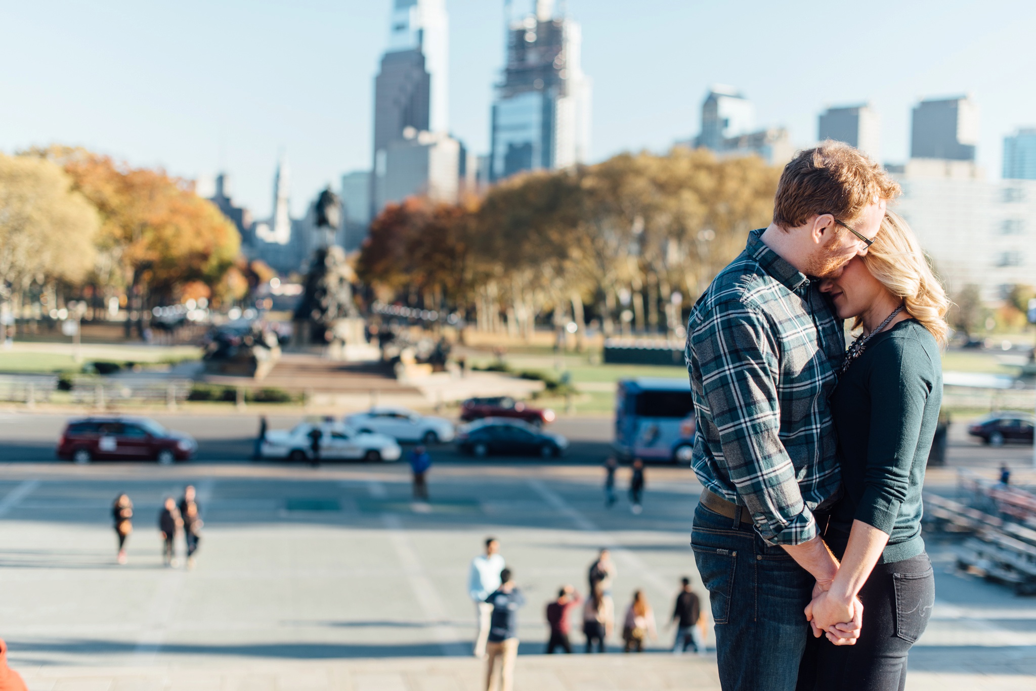 Allie + Jeremy - Philadelphia Art Museum - Fairmount Engagement Session - Alison Dunn Photography photo