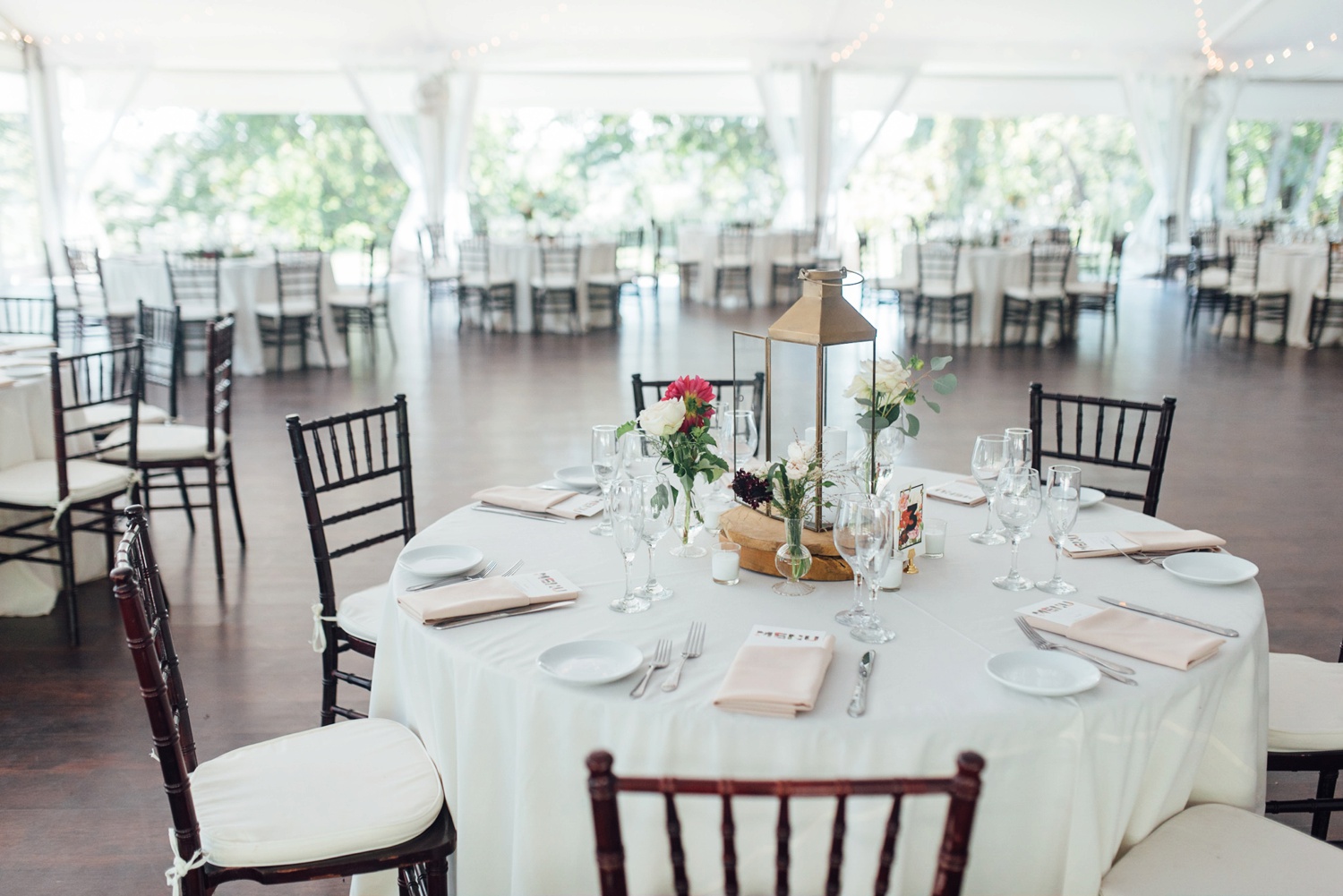 Tented Bartram's Garden wedding photo