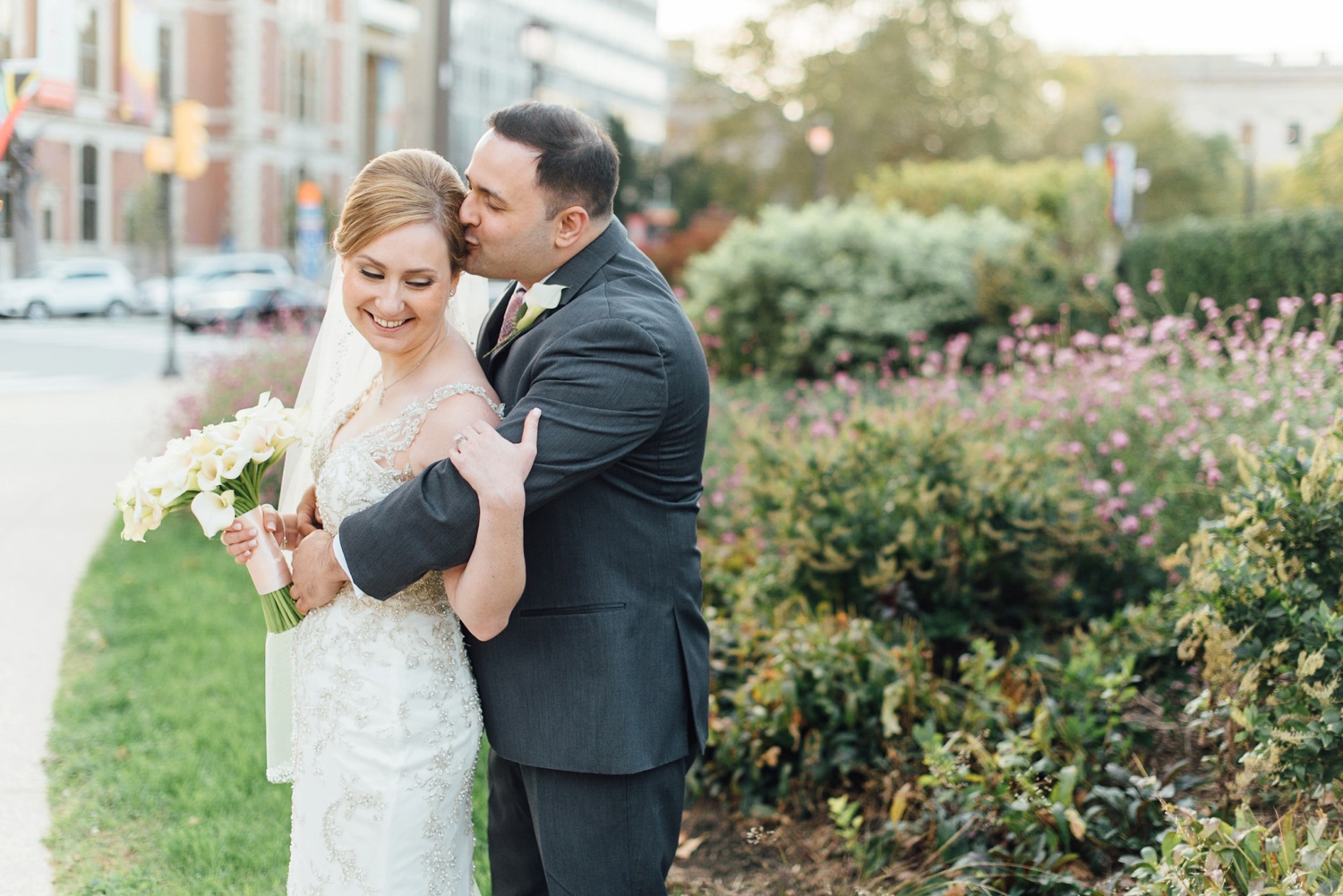 Lisa + Lou - The Logan Hotel Wedding - Swann Fountain Logan Square portraits - Philadelphia Wedding Photographer - Alison Dunn Photography photo