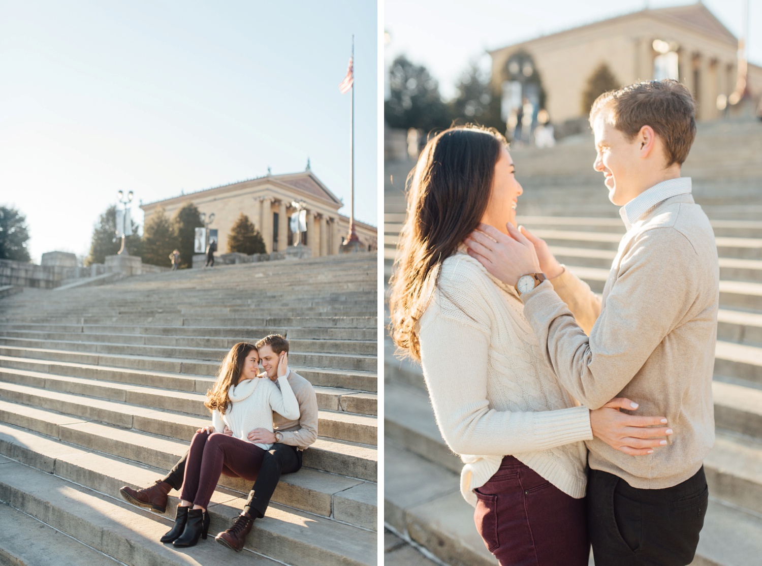 Erica + Chase - Art Museum Engagement Session - Philadelphia Wedding Photographer - Alison Dunn Photography photo