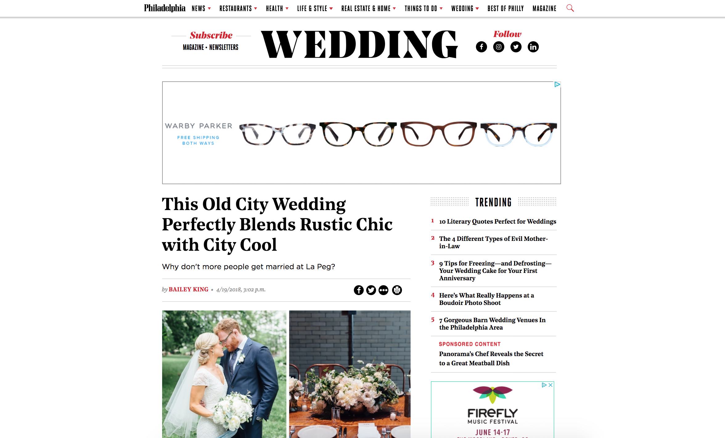 Philadelphia Magazine Wedding Feature - La Peg Wedding - Alison Dunn Photography photo