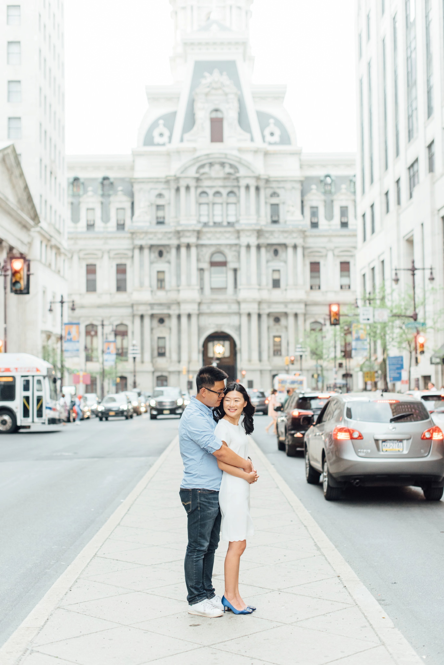 Yan + Shi - City Hall Broad Street Engagement Session - Philadelphia Wedding Photographer - Alison Dunn Photography photo