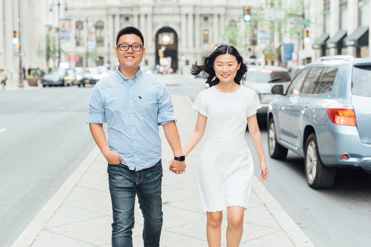 Yan + Shi - City Hall Broad Street Engagement Session - Philadelphia Wedding Photographer - Alison Dunn Photography photo