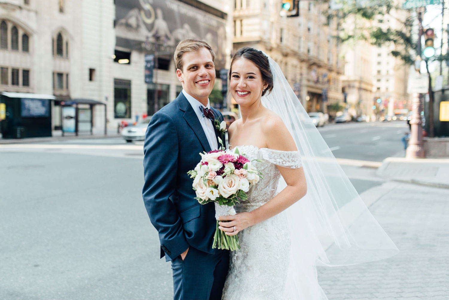 Erica + Chase - Broad Street Portrait - Philadelphia Wedding Photographer - Alison Dunn Photography photo