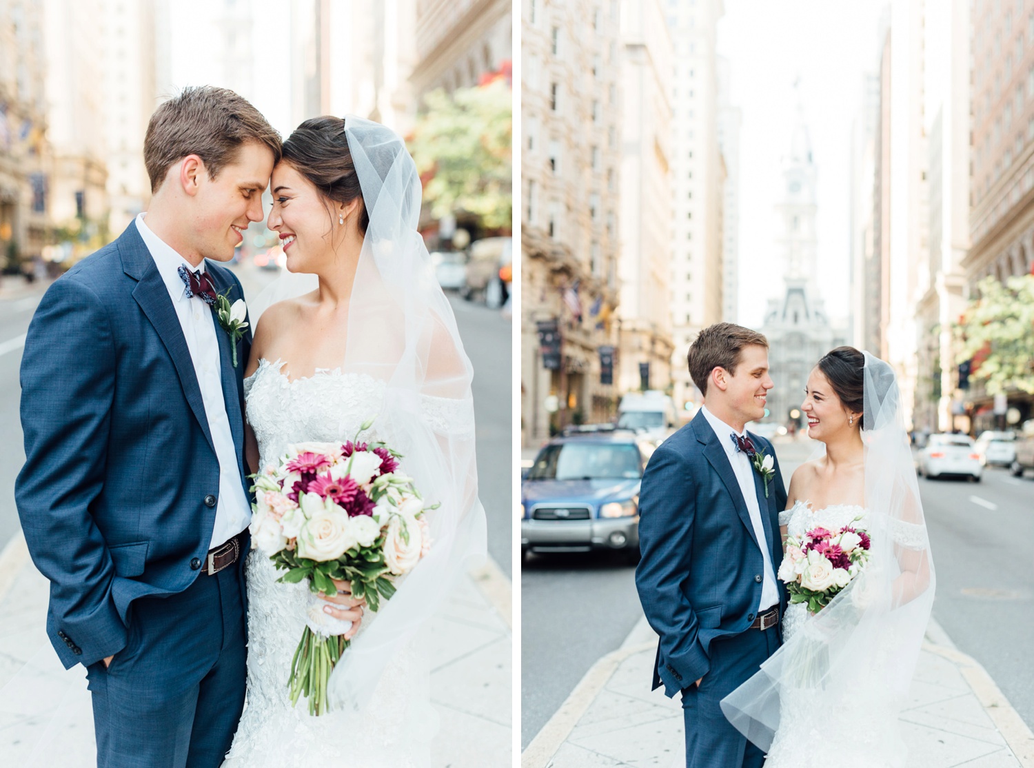 Erica + Chase - Broad Street Portrait - Philadelphia Wedding Photographer - Alison Dunn Photography photo