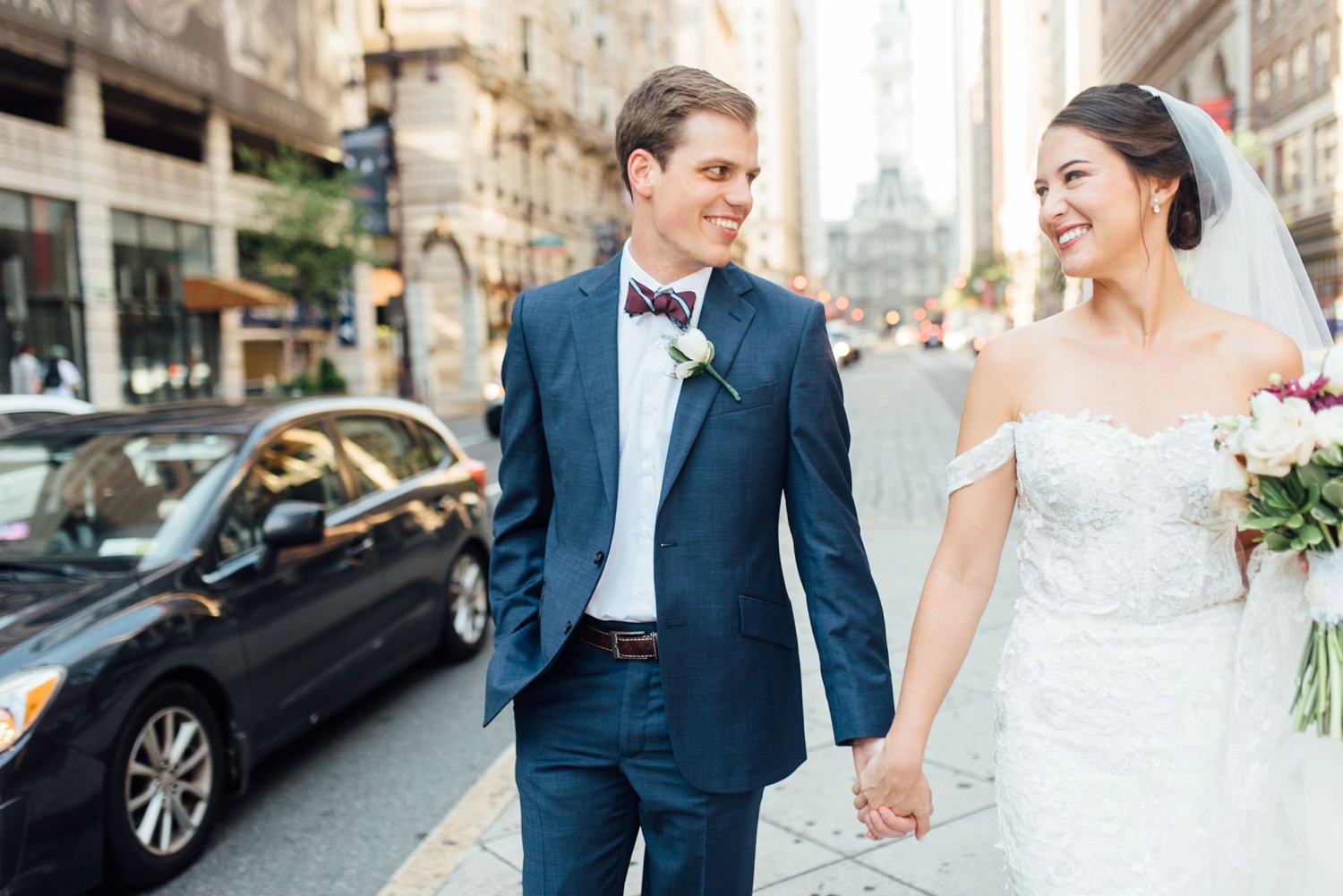 Erica + Chase - Broad Street Portrait - Philadelphia Wedding Photographer - Alison Dunn Photography photo