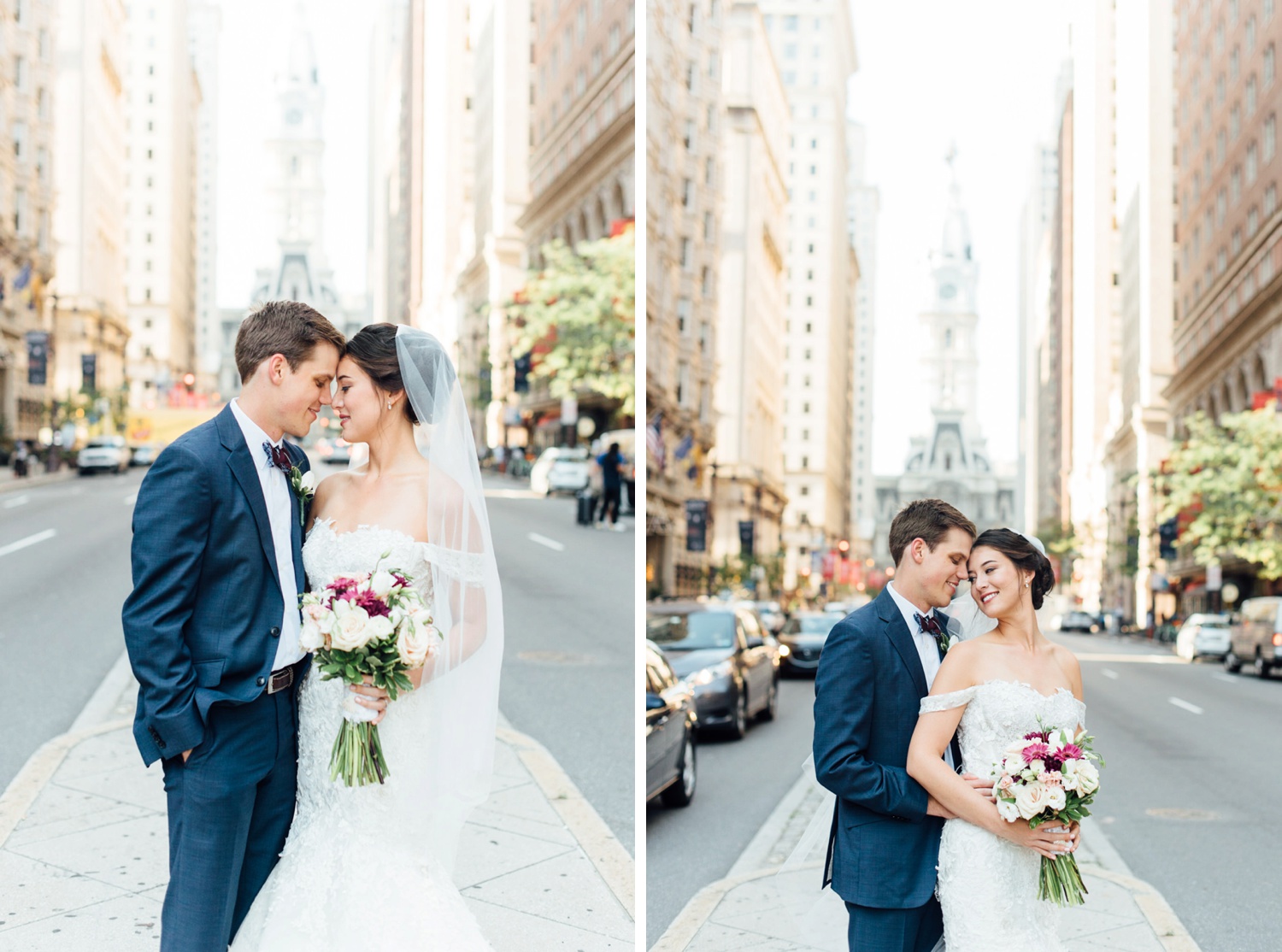 Erica + Chase - Broad Street Portrait - Philadelphia Wedding Photographer - Alison Dunn Photography photo