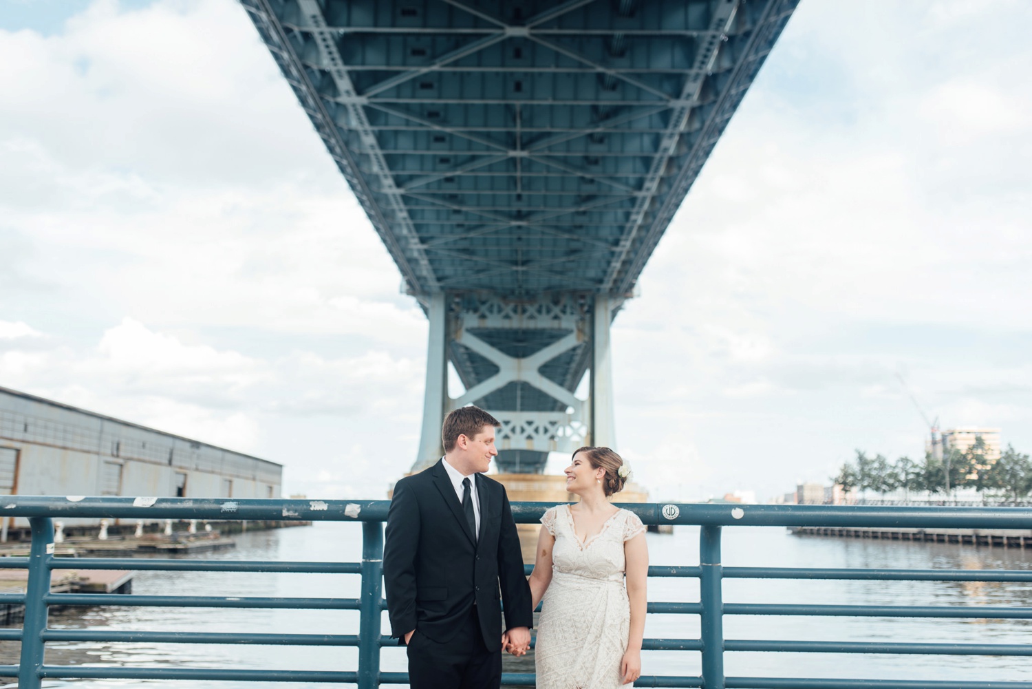 Hunter + Sue - Race Street Pier Wedding Portraits - Philadelphia Wedding Photographer - Alison Dunn Photography photo