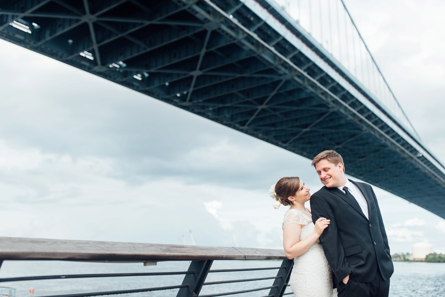 Hunter + Sue - Race Street Pier Wedding Portraits - Philadelphia Wedding Photographer - Alison Dunn Photography photo