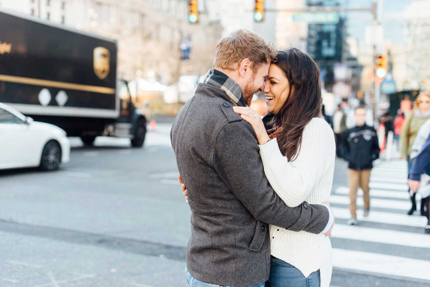 Chris + Kat - Christmas Village Proposal - Love Park Engagement Session - Alison Dunn Photography photo