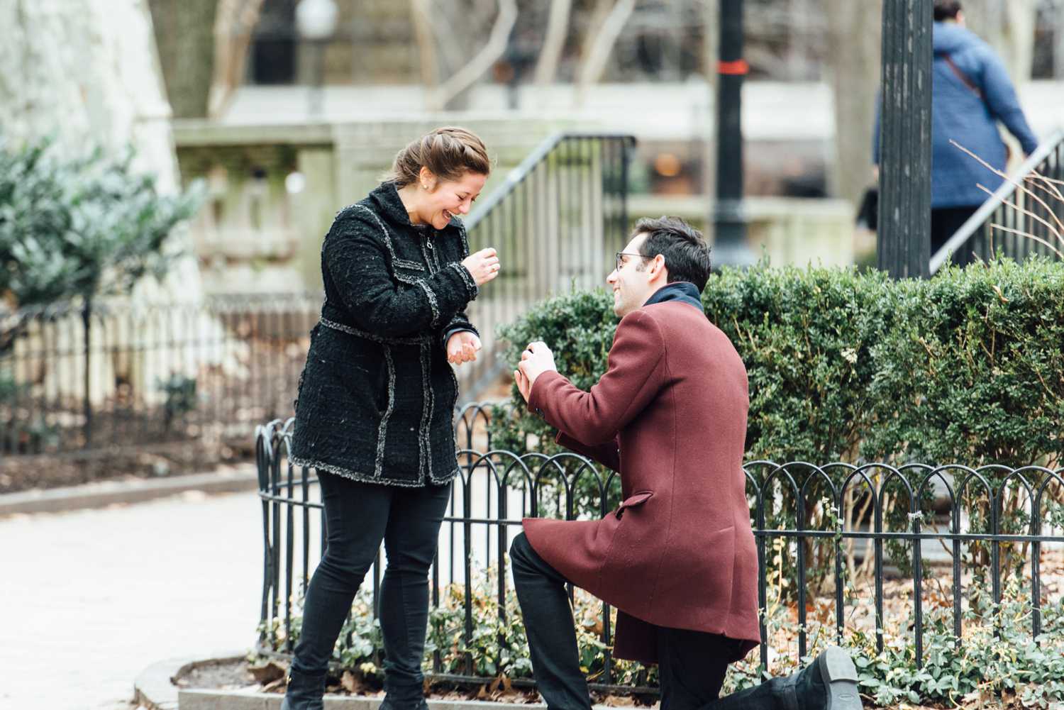 Jeffrey + Jennifer - Rittenhouse Square Proposal - Philadelphia Engagement Session - Alison Dunn Photography photo