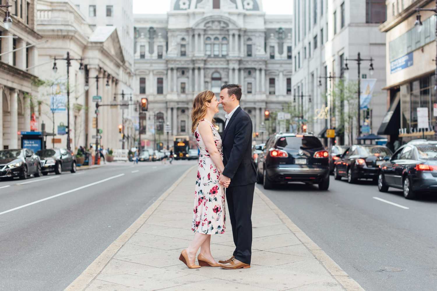 Julie + Jon - City Hall and Society Hill Engagement Session - Philadelphia Wedding Photographer - Alison Dunn Photography photo