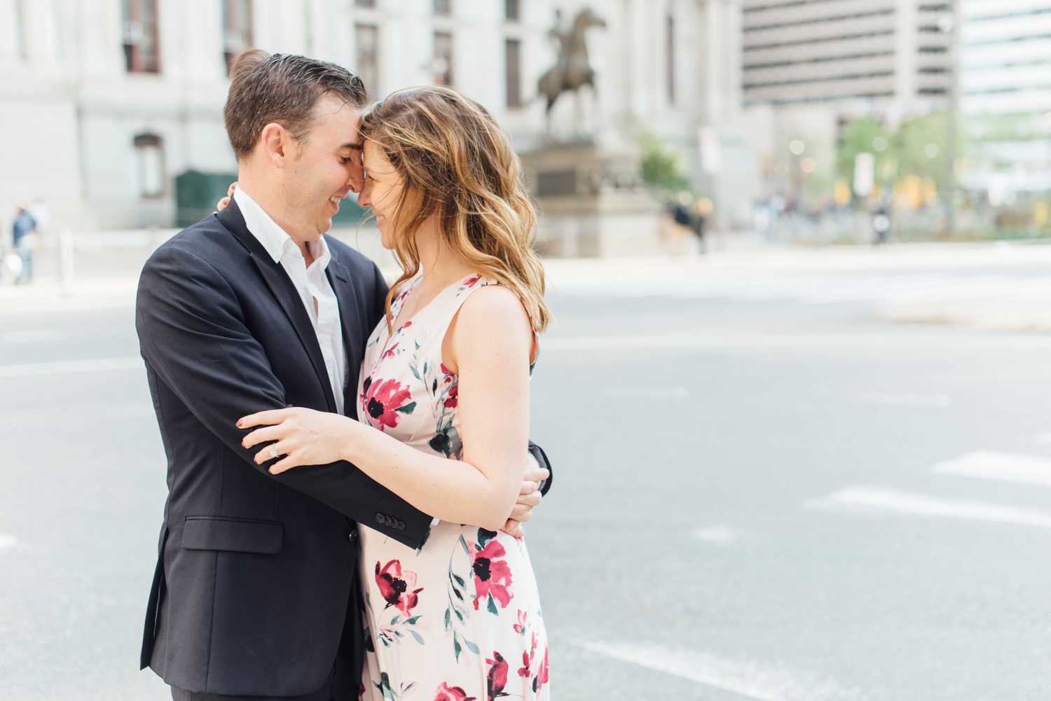 Julie + Jon - City Hall and Society Hill Engagement Session - Philadelphia Wedding Photographer - Alison Dunn Photography photo