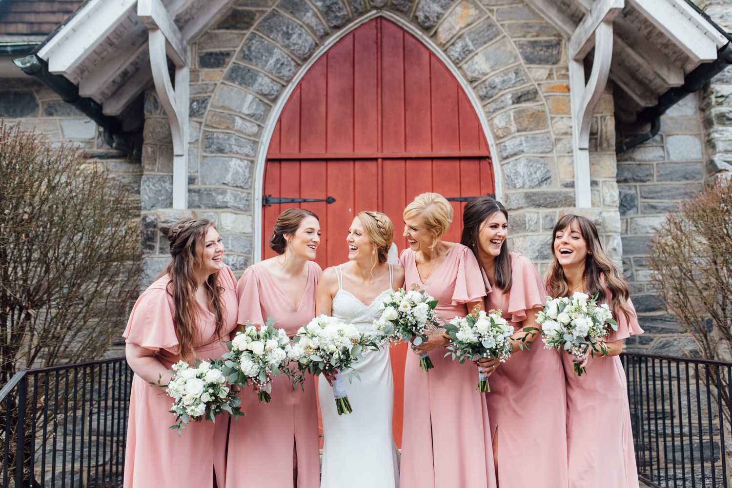 Laura + Dan - Penn Oaks Golf Club Wedding - Floor Length Blush Pink Bridesmaid Dresses - West Chester Wedding Photographer - Alison Dunn Photography photoLaura + Dan - Floor Length Blush Pink Bridesmaid Dresses - West Chester Wedding Photographer - Alison Dunn Photography photo