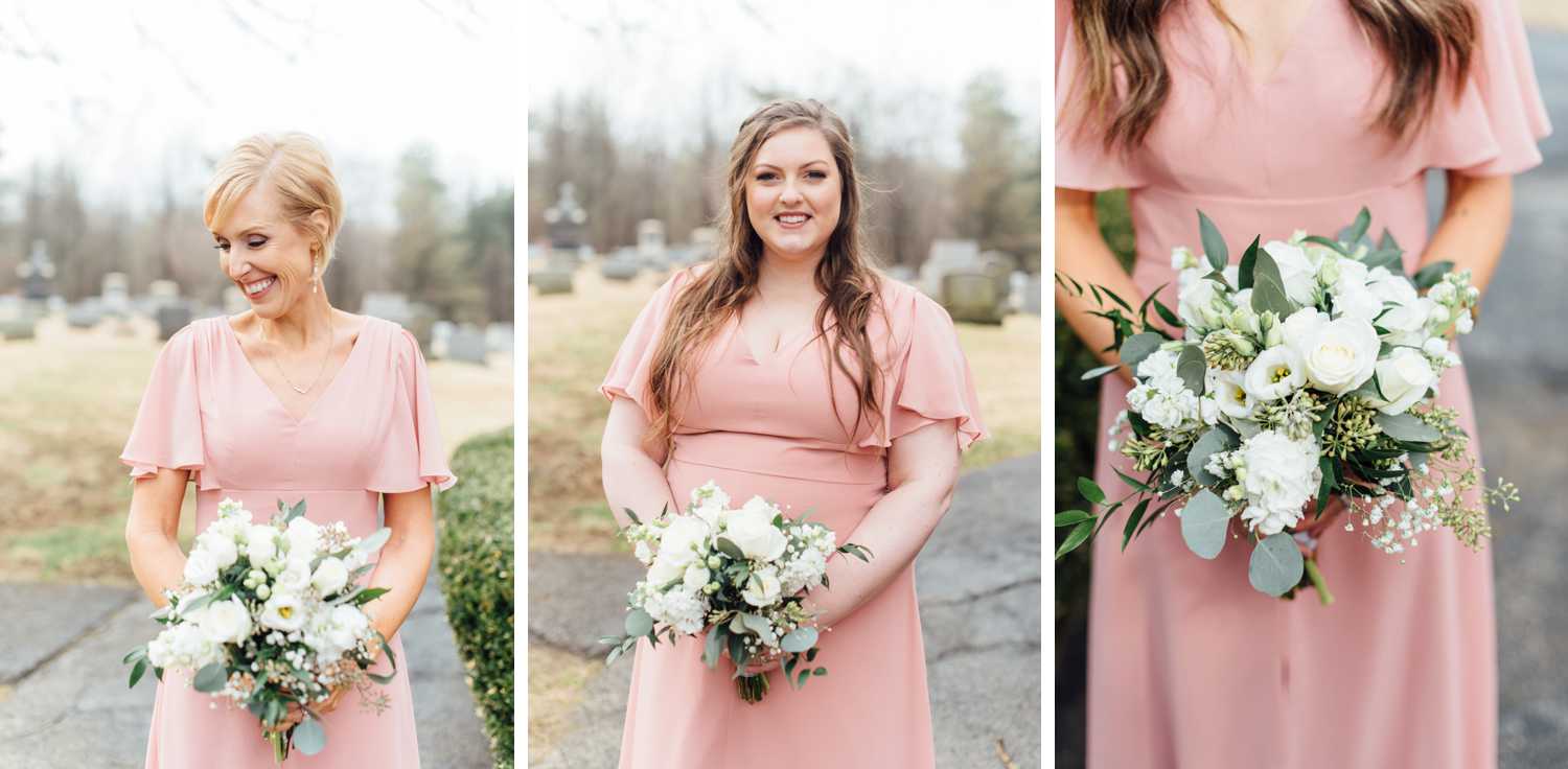 Laura + Dan - Floor Length Blush Pink Bridesmaid Dresses - West Chester Wedding Photographer - Alison Dunn Photography photo